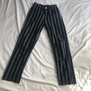 Brandy Melville Navy Grey Striped Pants